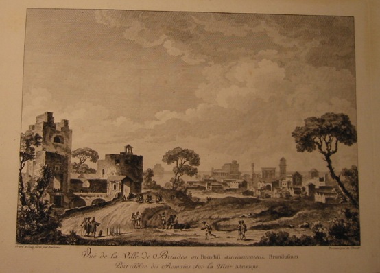 Duplessis Berteaux Jean Vue de la ville de Brindes ou Brendisi... 1783 Parigi 